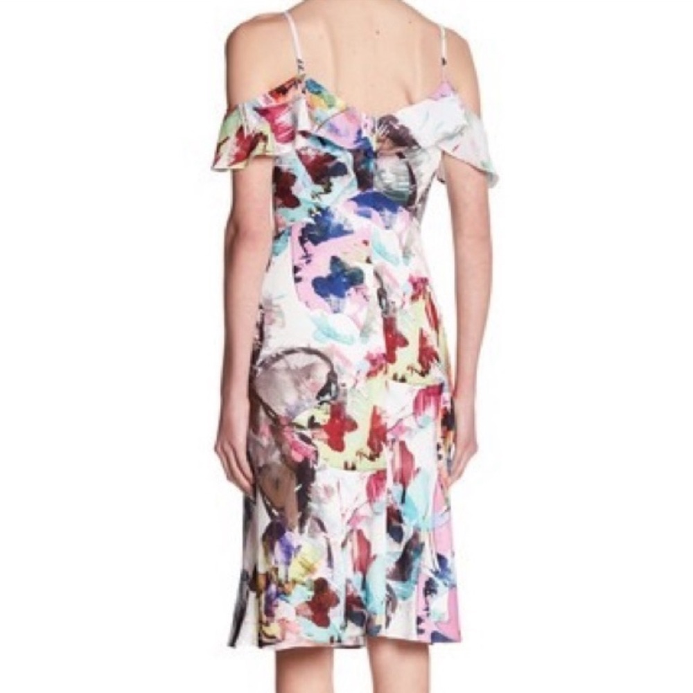 Black Halo Lolah Butterfly Garden Ruffle Midi Dress Size 6 - Picture 2 of 10